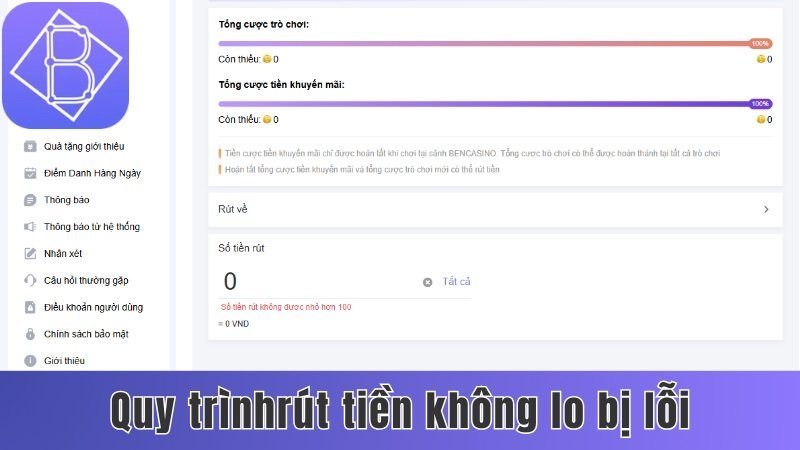 Quy trình thực hiện rút tiền không lo bị lỗi